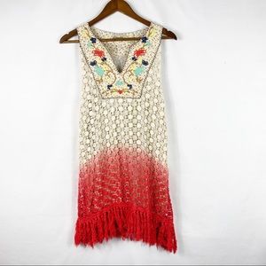 GIMMICKS Dip Dye Crochet Tank Top in Medium